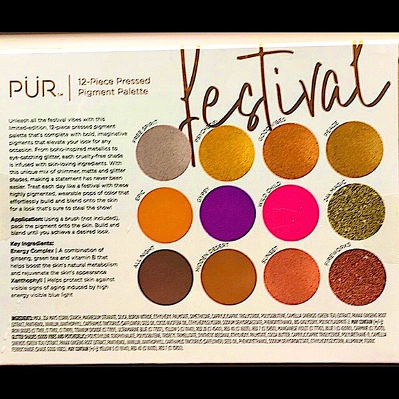 🆕🔥PUR FESTIVAL:LIMITED EDITION BEAUTIFUL 12/MATTE&SHIMMERY COLOR PALETT NWT&📦 - Picture 13 of 14